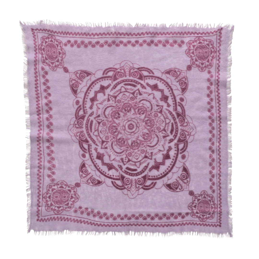 Leichtes Kaschmir Halstuch in Violett mit Muster