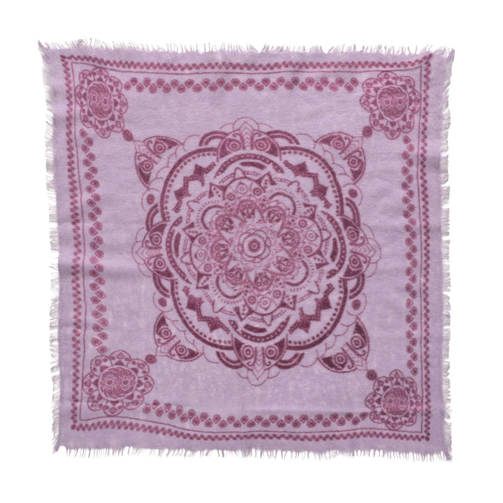 Leichtes Kaschmir Halstuch in Violett mit Muster
