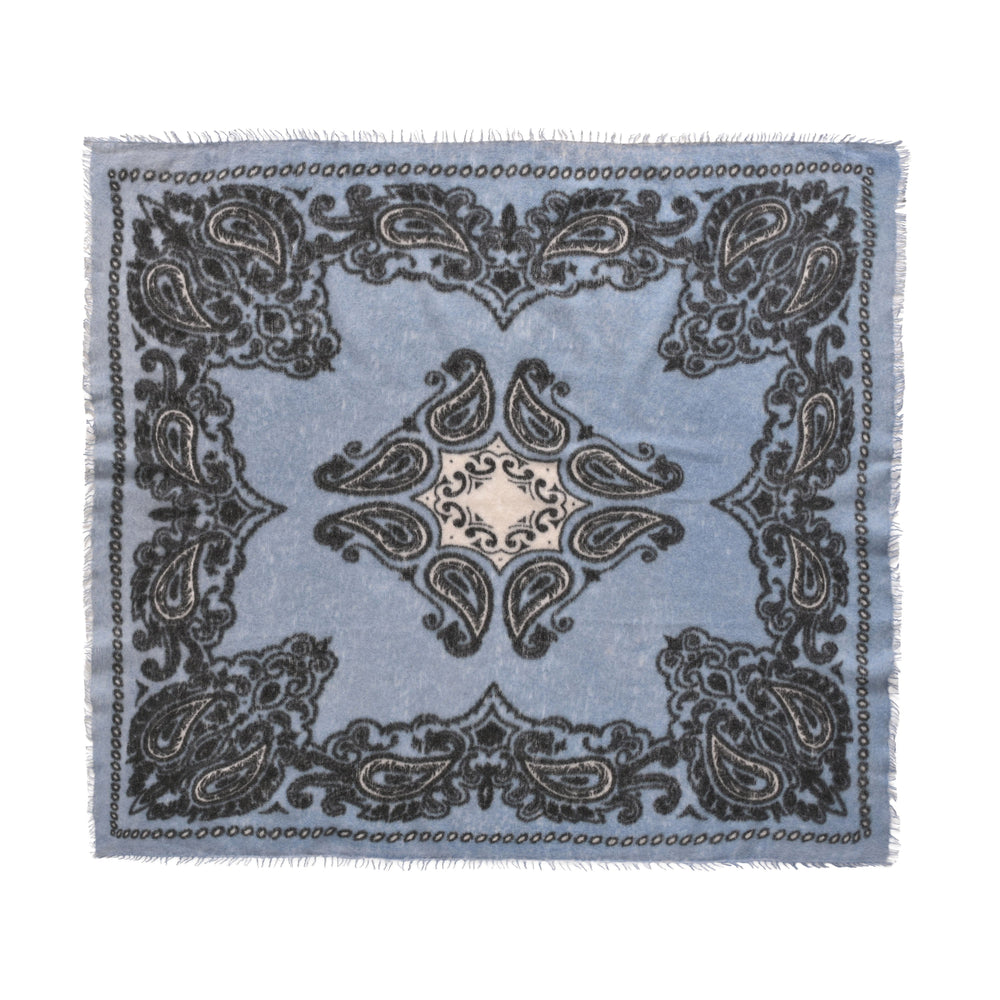 Elegantes Kaschmir-Bandana mit Paisley-Muster mit flauschiger Light-Cashmere-Struktur.