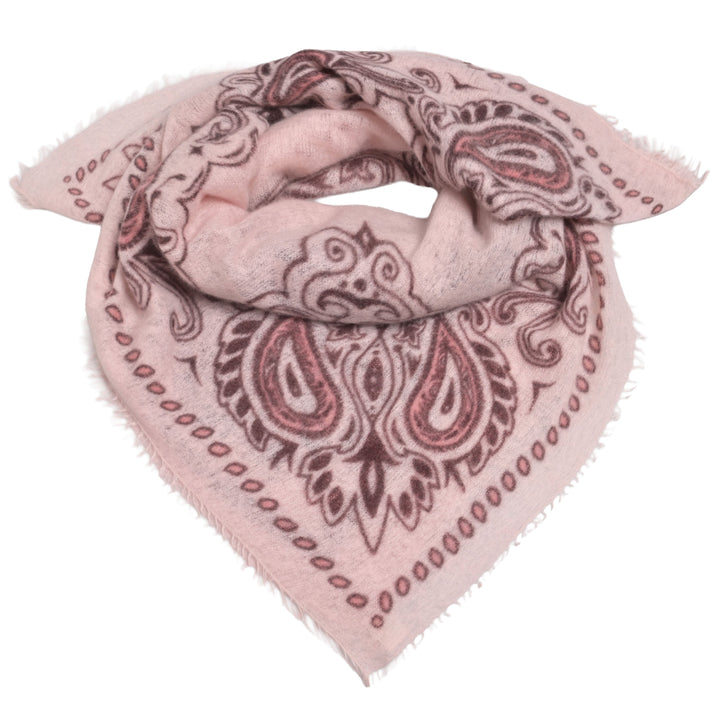 Elegantes Kaschmir-Bandana in Hellrosa mit flauschiger Light-Cashmere-Struktur