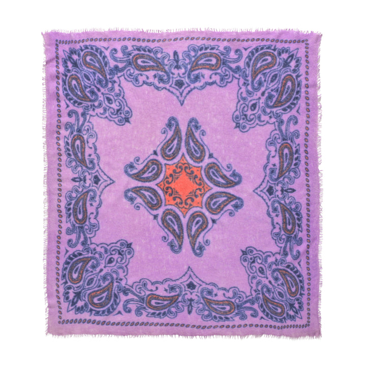 Vielseitig tragbares Kaschmirtuch mit Paisley-Muster für Schal, Halstuch oder Stola in Orchid Lilac