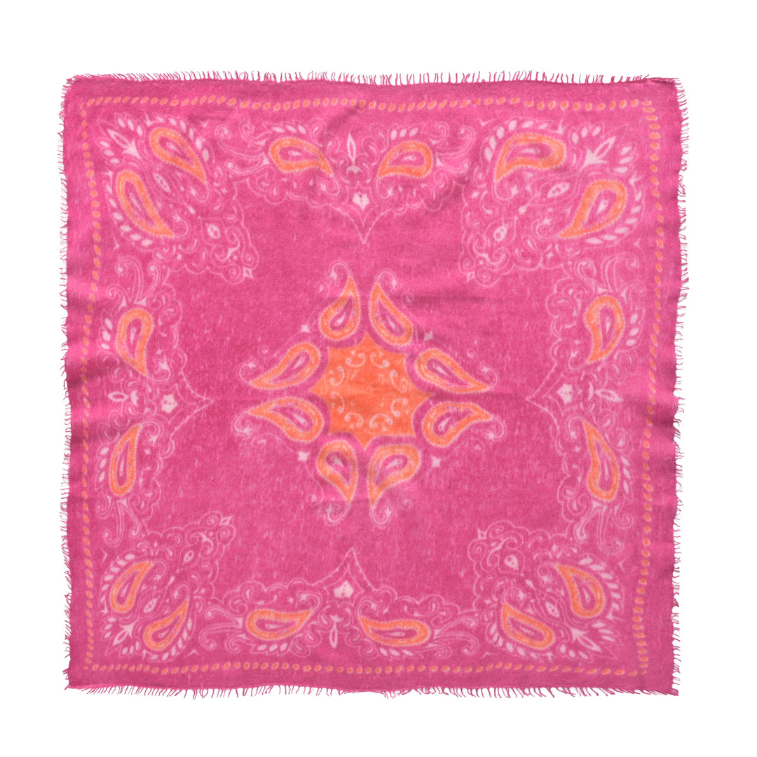 Vielseitig tragbares Kaschmirtuch mit Paisley-Muster für Schal, Halstuch oder Stola in Pink