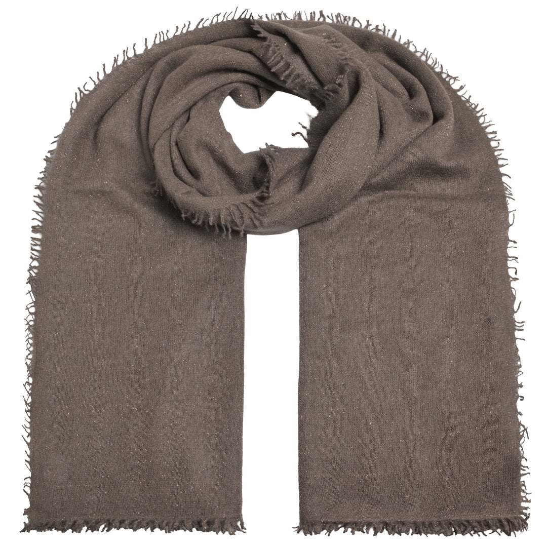 Light Cashmere Schal mit glitzerndem Lurex und dezenten Fransen in der Farbe Alligator aus 98% Kaschmir und 2% Lurex in der XL-Größe 205 x 80 cm von cute stuff