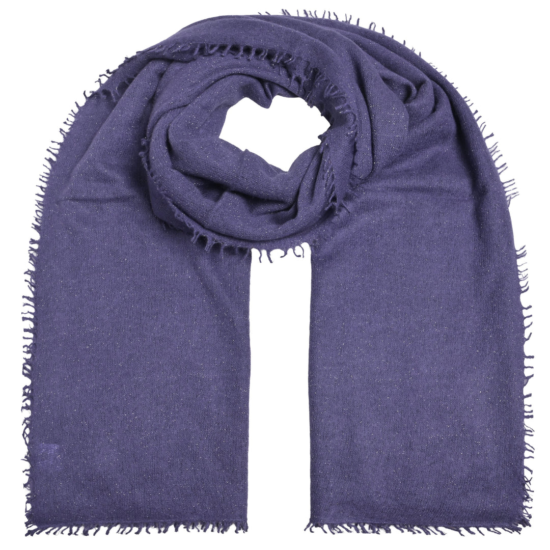 Light Cashmere Schal mit glitzerndem Lurex und dezenten Fransen in der Farbe Purple Nights aus 98% Kaschmir und 2% Lurex in der XL-Größe 205 x 80 cm von cute stuff