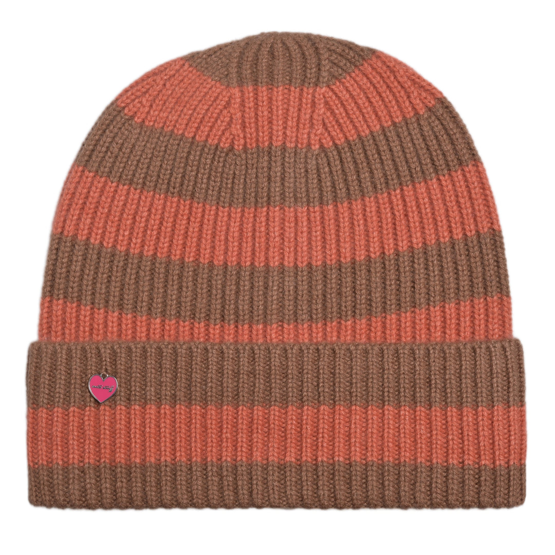 Kuschelweiche Wintermütze aus Cashmere mit Streifen