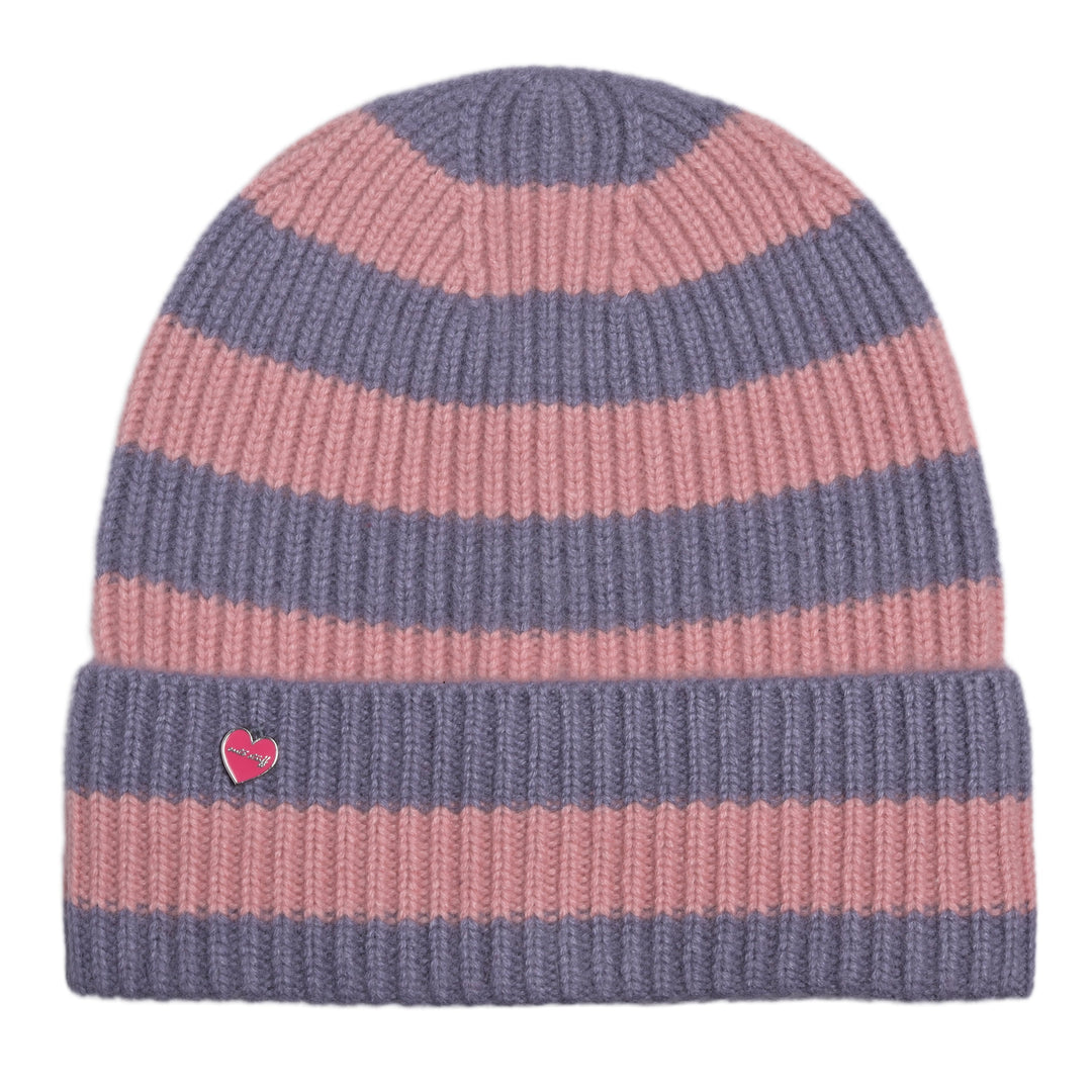 Strickmütze aus 100 Prozent reinem Kaschmir kratzfrei mit Streifen 
