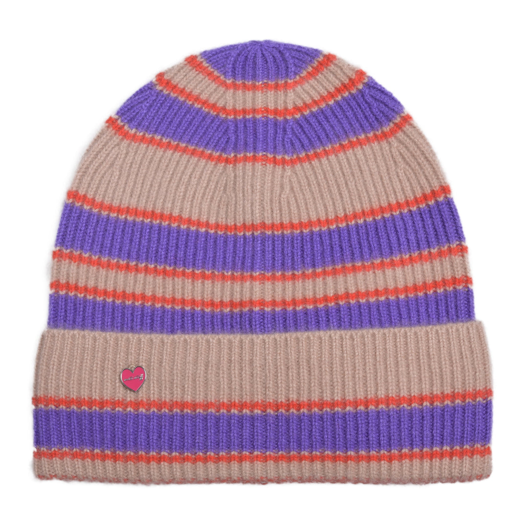 100% Kaschmirmütze Damen zu erschwinglichen Preisen mit Streifen-Muster