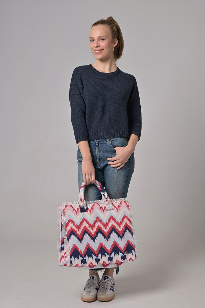 Fringe Bag ZigZag-cs in Watermelon