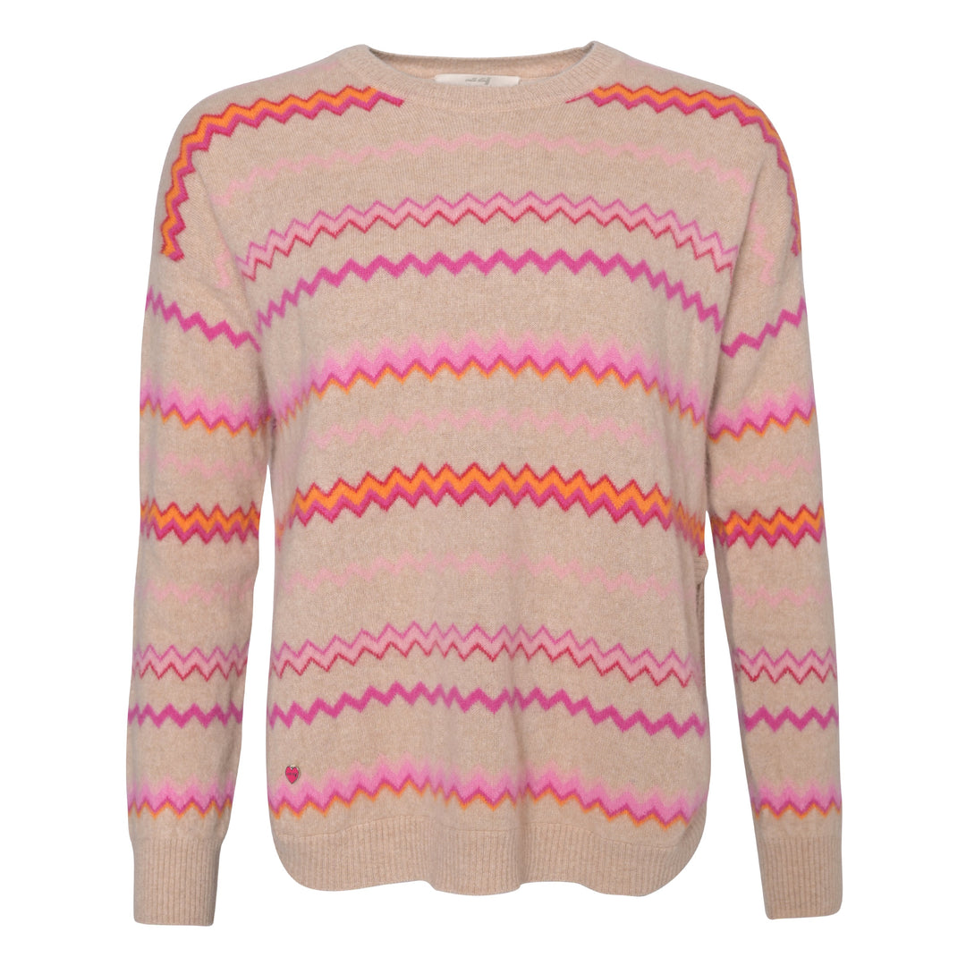 Weicher Cashmere Pullover für Damen, verlängertem Rückenteil, aufwendiger Strick, nachhaltig gefertigt