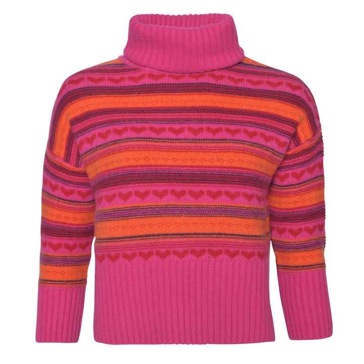 Cashmere Pullover Fair Isle-cs in Pink
