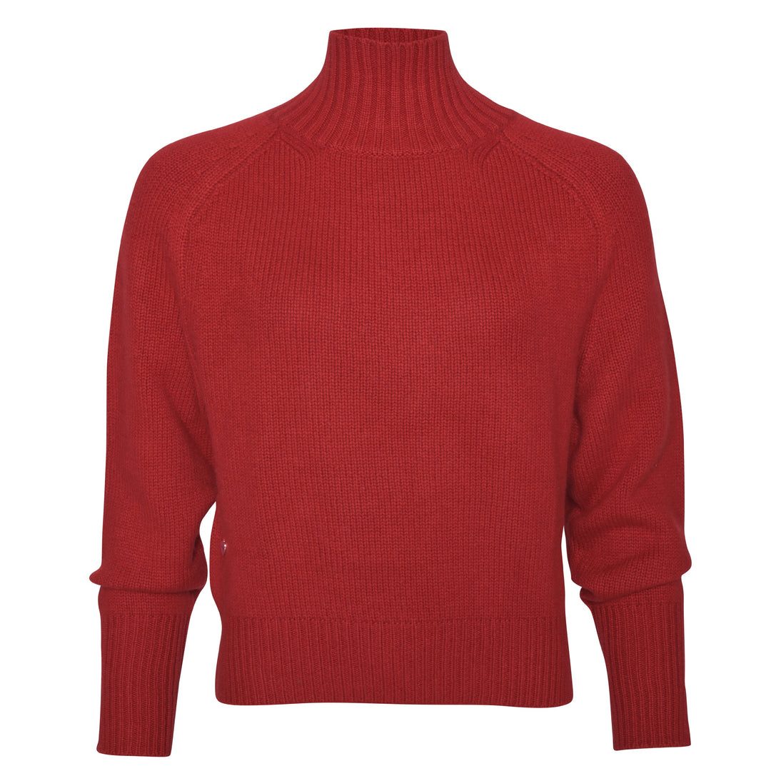 Weiche Cashmere Winterpullover für Damen, nachhaltig gefertigt, Rollkragen in Dunkelrot