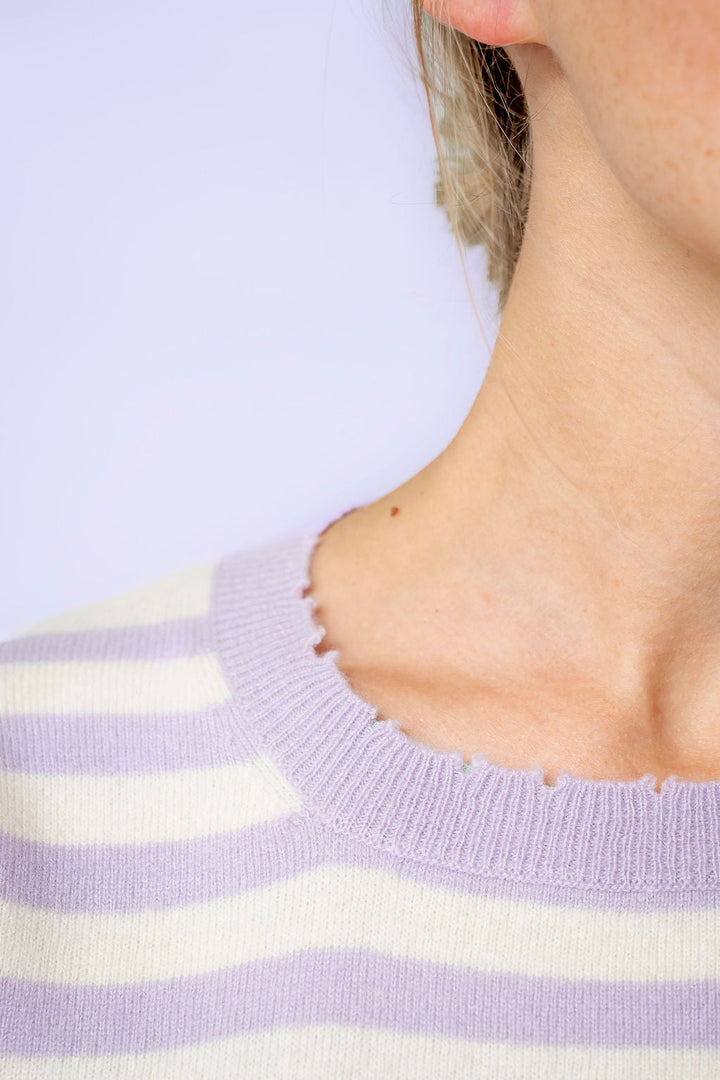 Cashmere Pullover Blair-cs Stripe in Lavender Mist