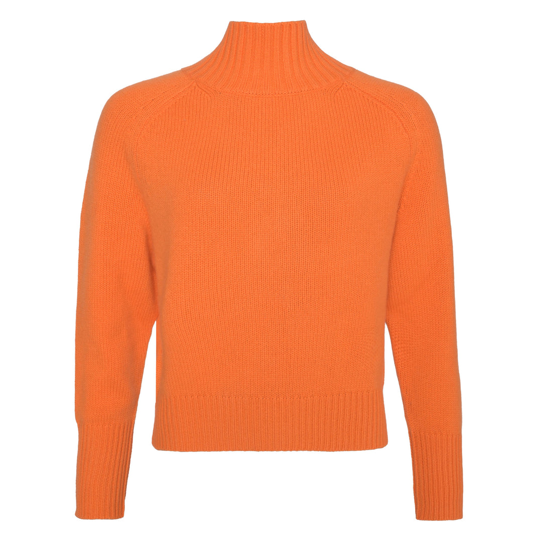 Winterpulli für Damen aus reinem Cashmere in Orange, edel, weich und fair hergestellt in Nepal