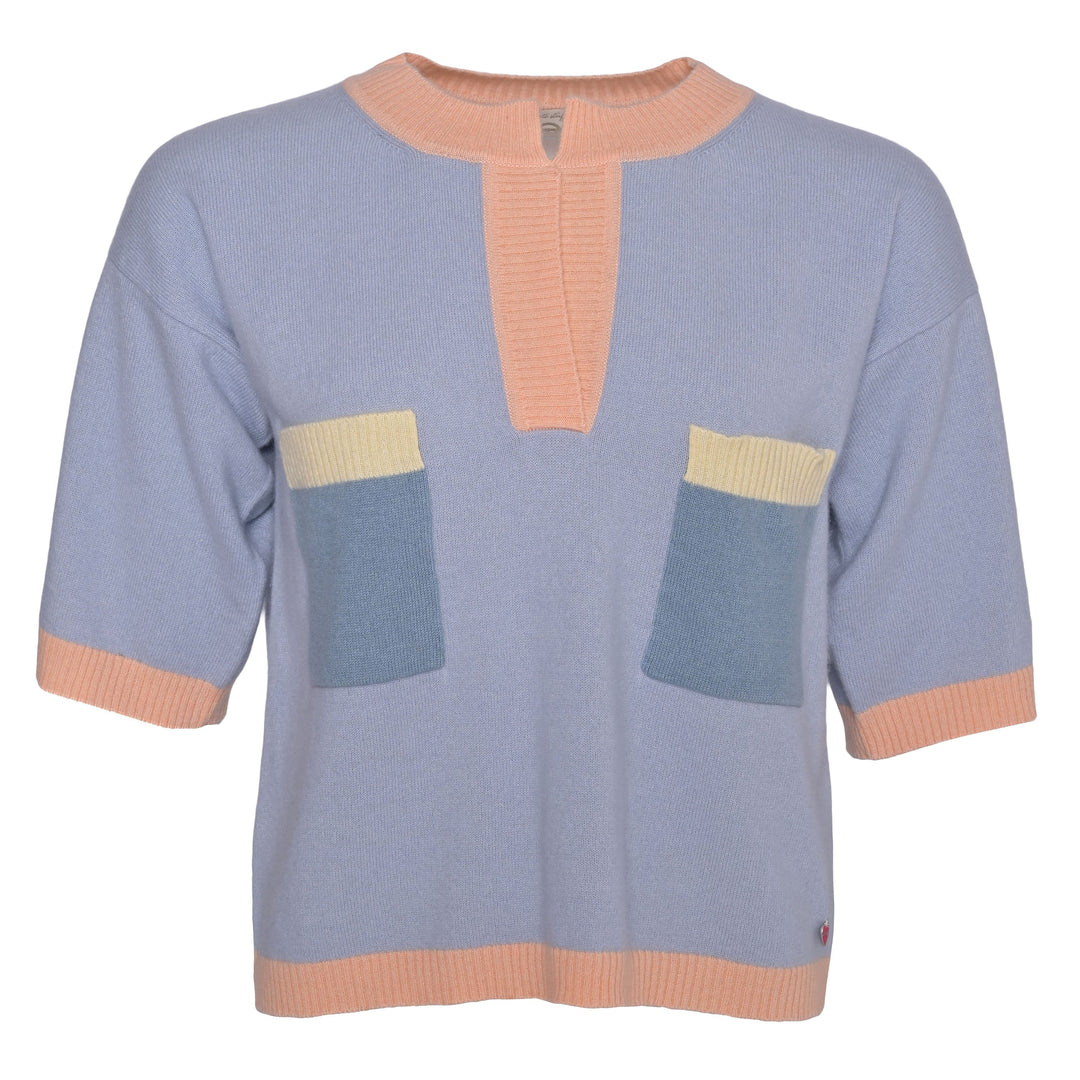 Oversized Kaschmir Woll Pullover für Damen in Hellblau