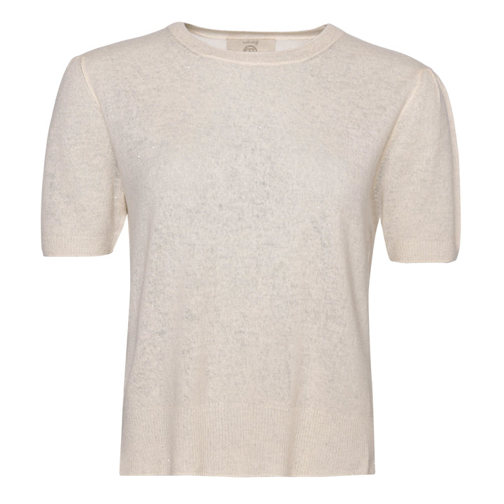 Cashmere Pullover Adele-cs Sparkle mit Pailletten in Creme