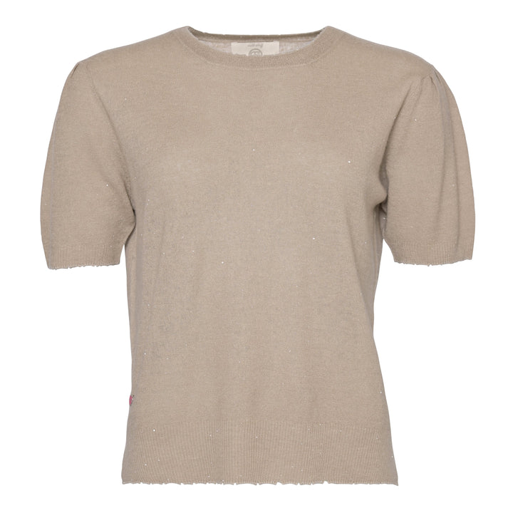 Cashmere Pullover Adele-cs mit Pailletten in Taupe