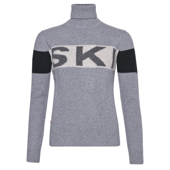 Cashmere Pullover Skiwell-cs in Hellgrau Meliert