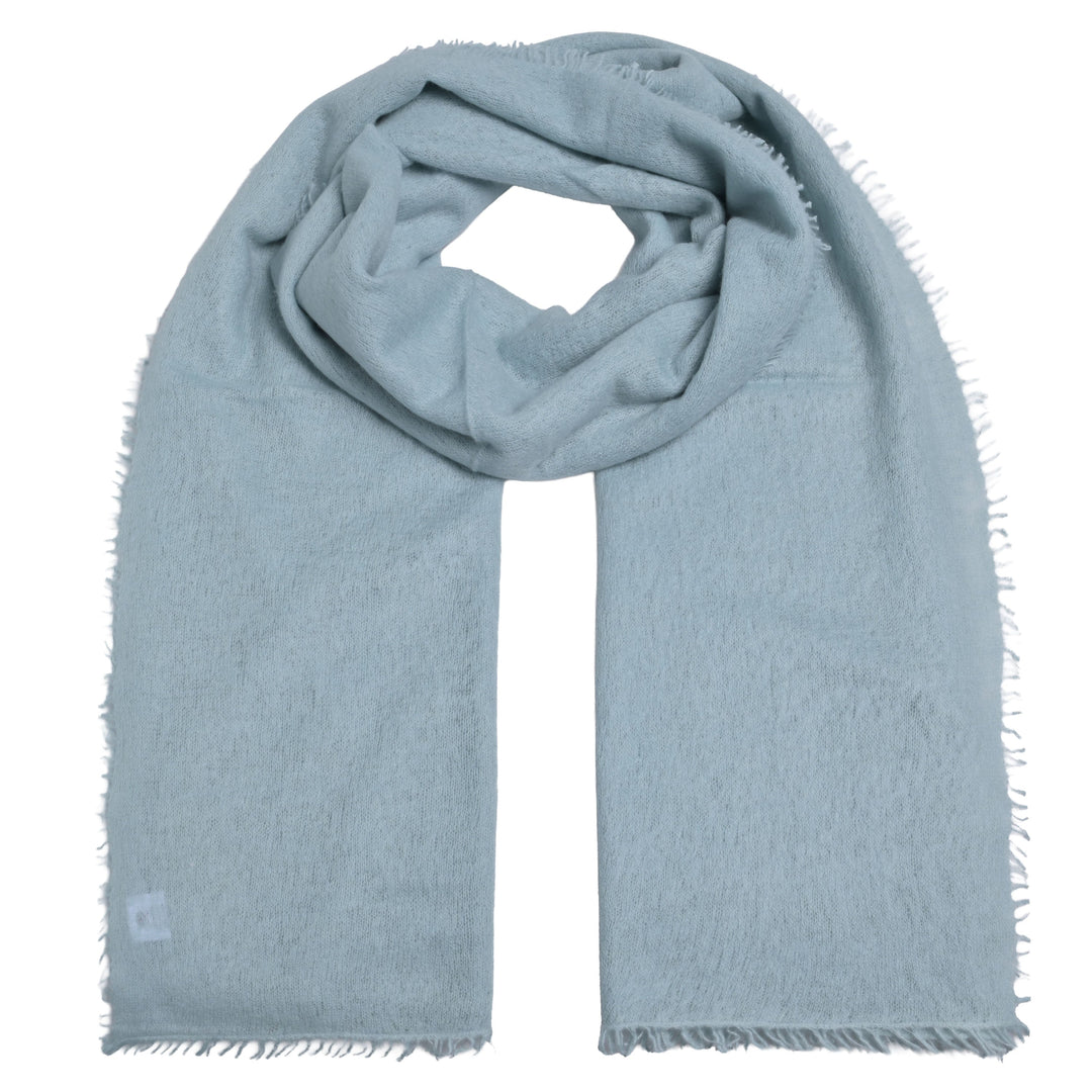 Kaschmirschal für Damen oder Herren in der Farbe Minreal Green, handmade in Nepal, Produktbild