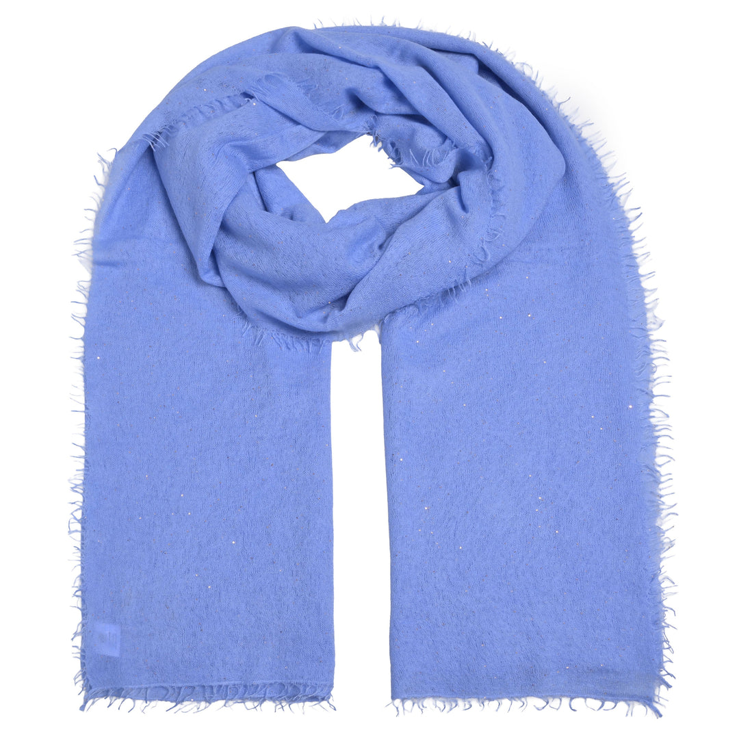 Eleganter Kaschmirschal für Damen mit dezenten Pailletten aus hochwertigem Cashmere in der Farbe Arctic, Handmade in Nepal, Größe 85 × 210 cm, Produktbild mit weißem Hintergrund