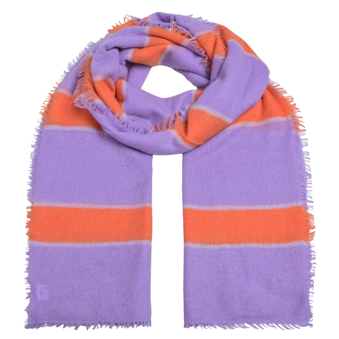 Leichter, weicher  und 210 cm langer Kaschmirschal für Damen mit Streifen-Design aus 100% reinem Kaschmir in der Farbe Bellflower