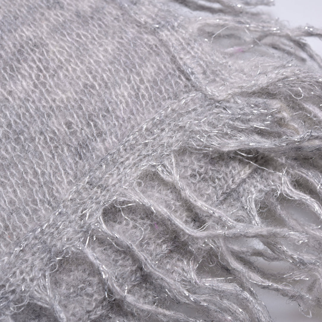 Cashmere Schal BiFeli-cs Lurex in Steingrau Meliert