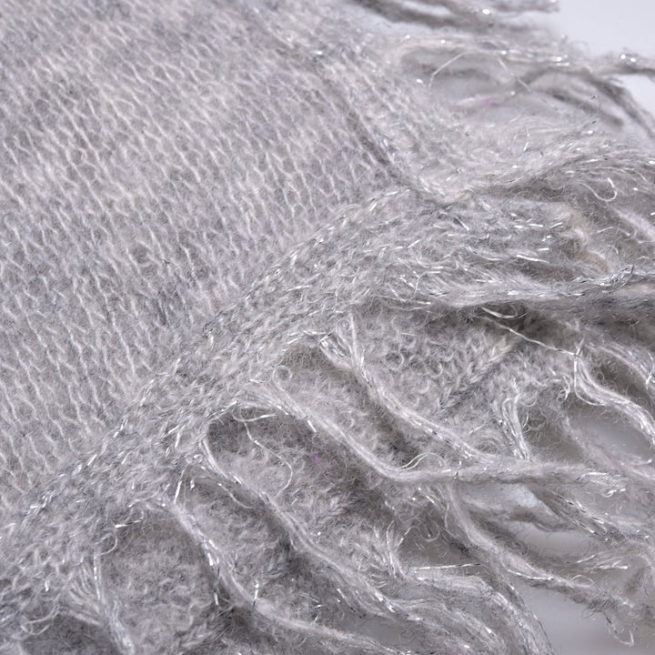 Cashmere Schal BiFeli-cs Lurex in Steingrau Meliert