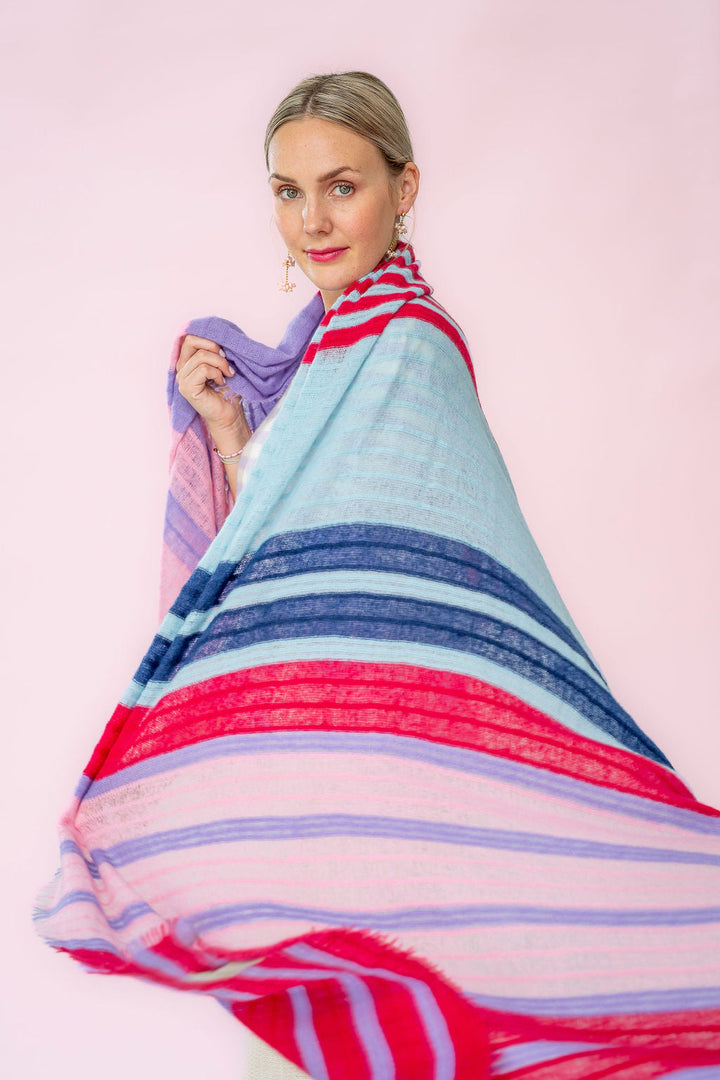 Cashmere Schal Unevi-cs in Strawberry Shake