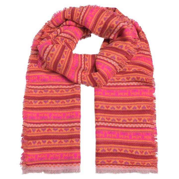 Cashmere Schal Fair Isle-cs in Pink