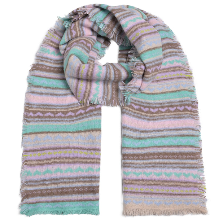 Cashmere Schal Fair Isle-cs in Taupe