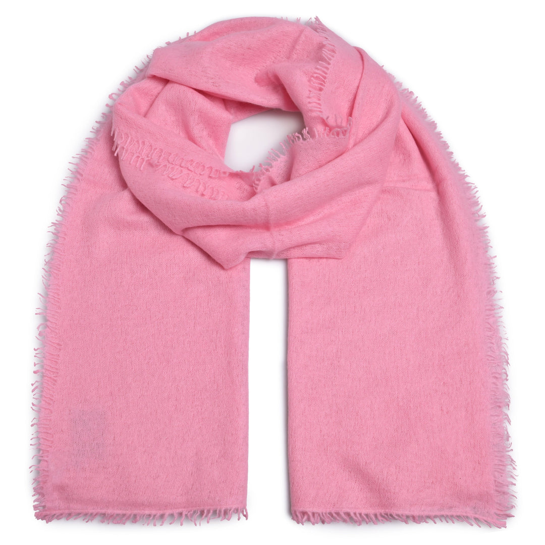 Edler Damenschal aus 100% reinem Kaschmir in der Farbe Magnolia, handmade in Nepal