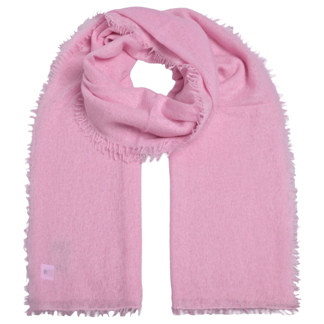 Kaschmir Schal mit dezenten Fransen in Rosa für Damen. felted light Cashmere scarf, edel und weich, Produktbild