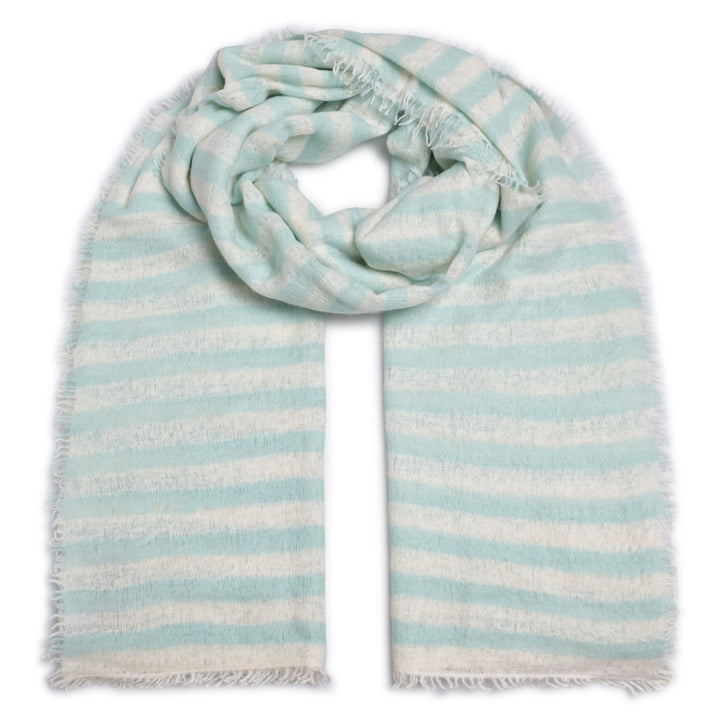 Cashmere Schal Stripe-cs in Mint Sorbet