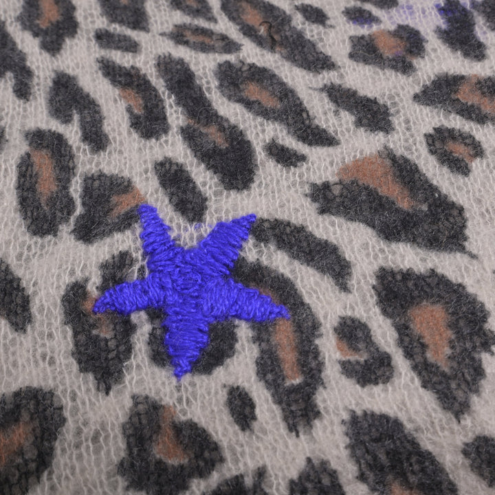 Cashmere Schal Leo-cs Stars in Brown mit Sternen in Lila