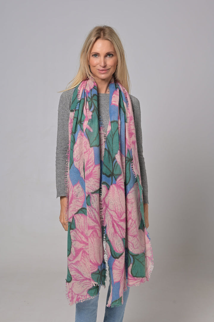 Cashmere Schal Roses-cs in Aquarius