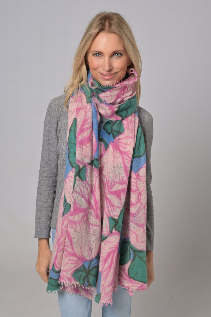 Cashmere Schal Roses-cs in Aquarius