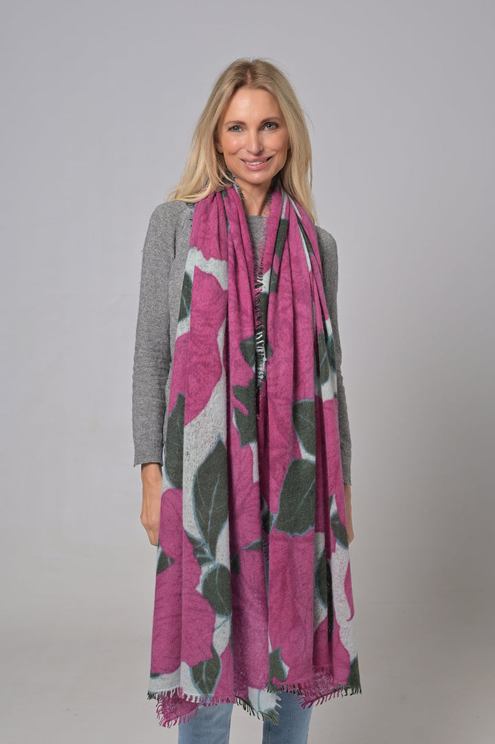 Cashmere Schal Roses-cs in Poppy Fuchsia