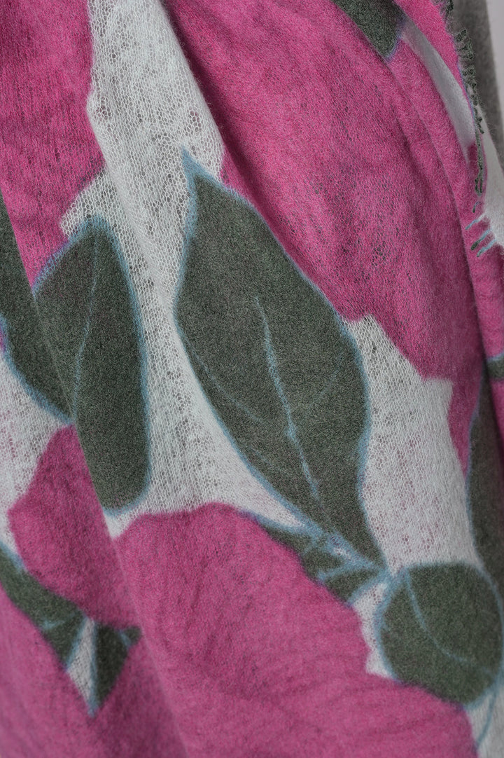 Cashmere Schal Roses-cs in Poppy Fuchsia