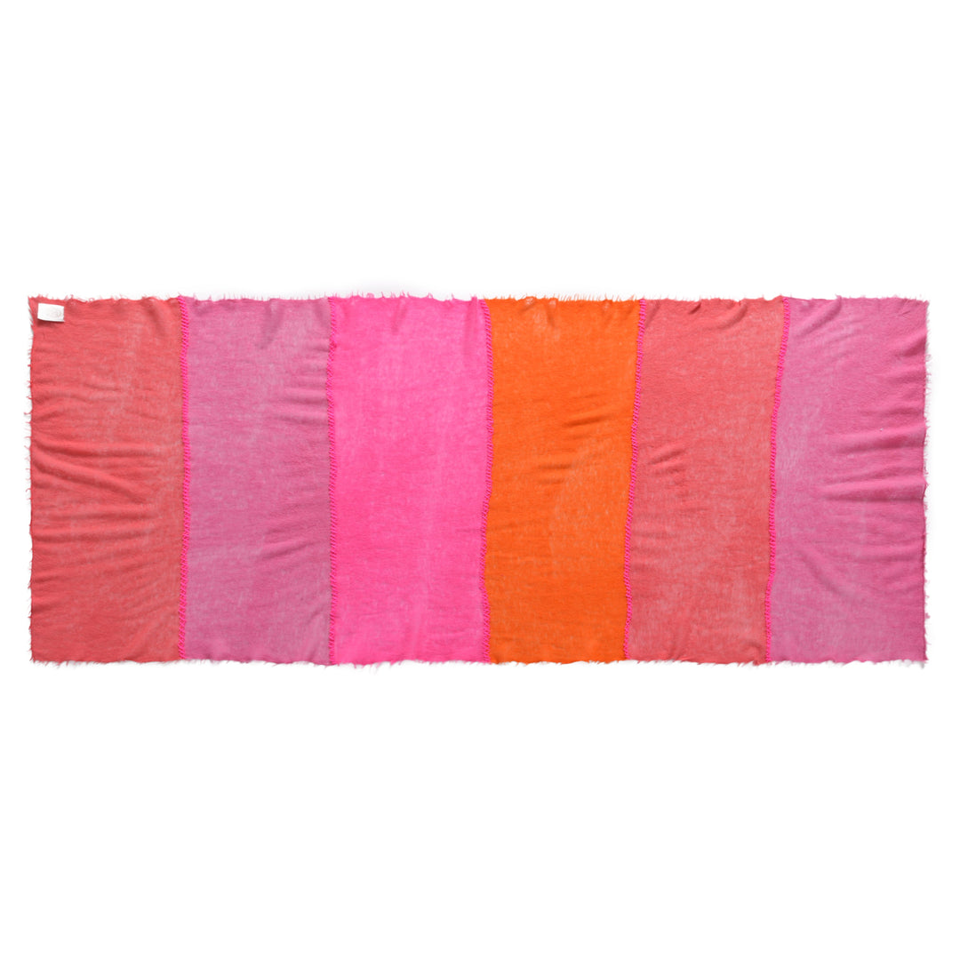 Cashmere Schal Stripe-cs Multi mit Stitching in Pink