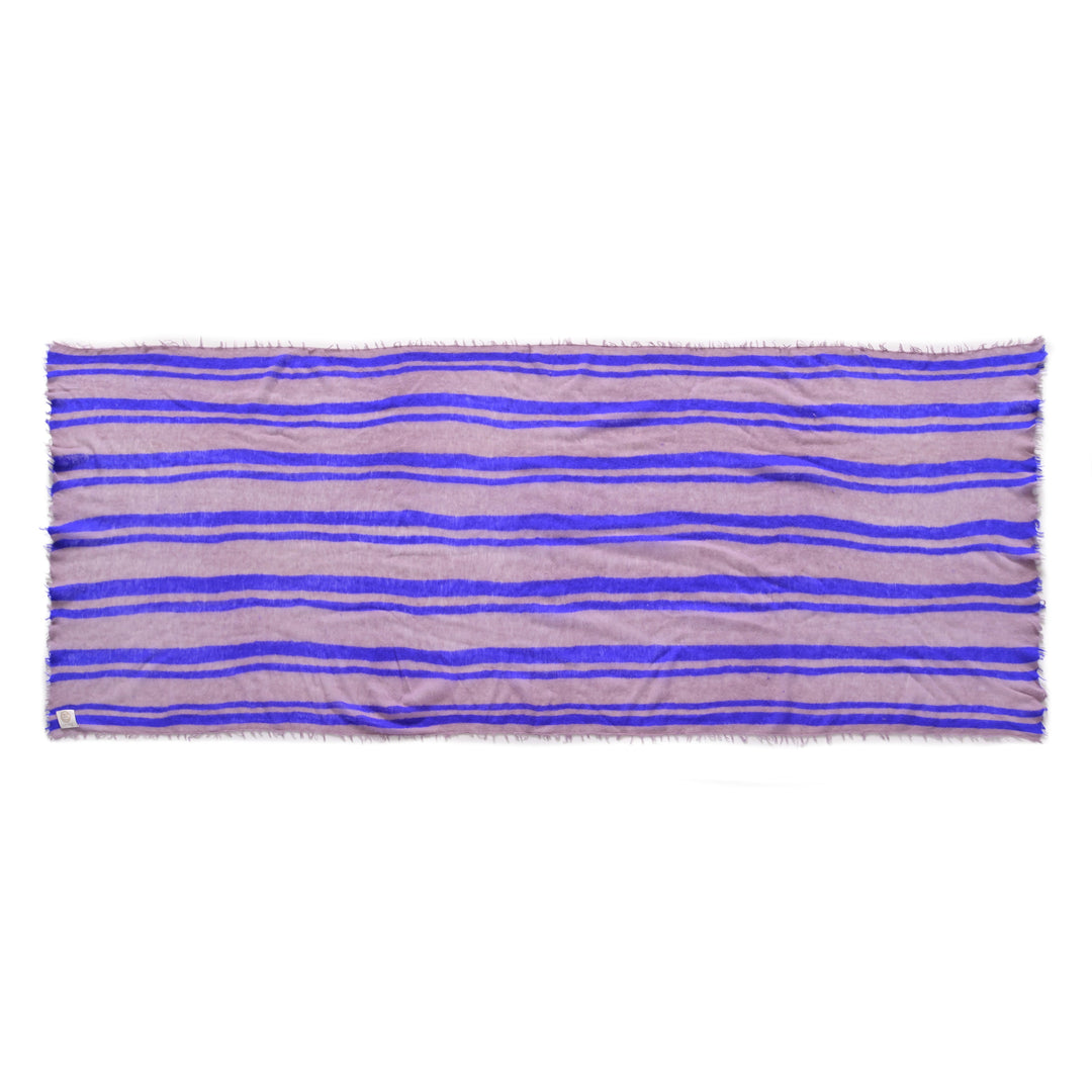 Cashmere Schal Stripe-cs Vertical in Deep Lavender