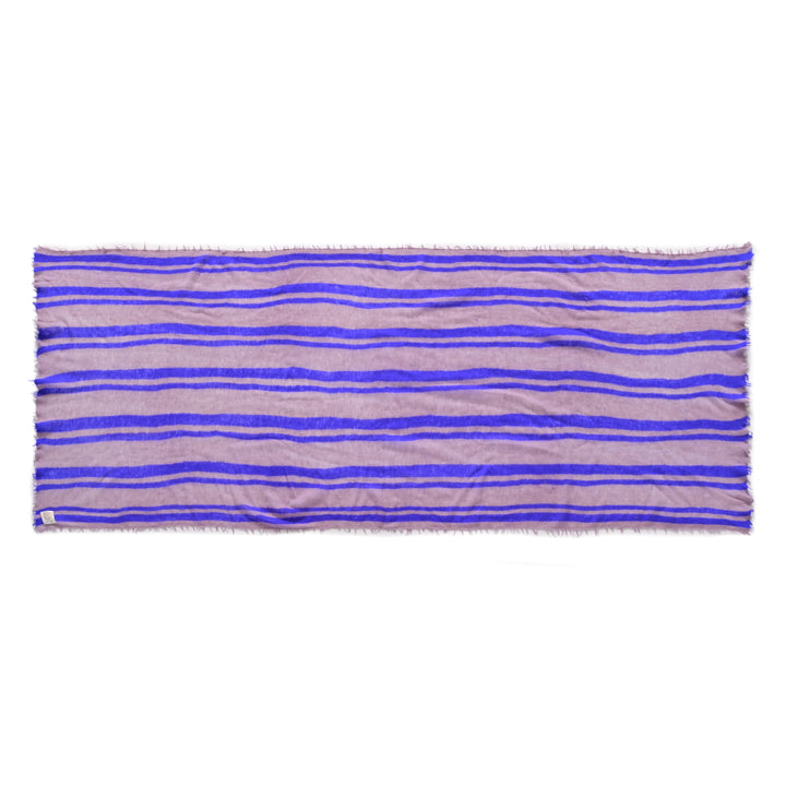 Cashmere Schal Stripe-cs Vertical in Deep Lavender