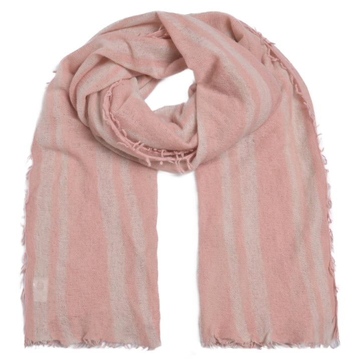 Cashmere Schal Stripe-cs Vertical in Shades of Roses