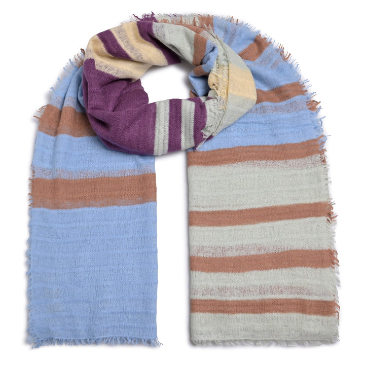 Cashmere Schal Unevi-cs in Blue Grotto