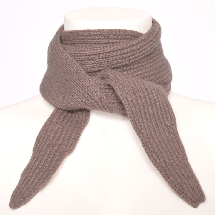 Cashmere Schal Ella-cs mit Patent-Strickmuster in Earth