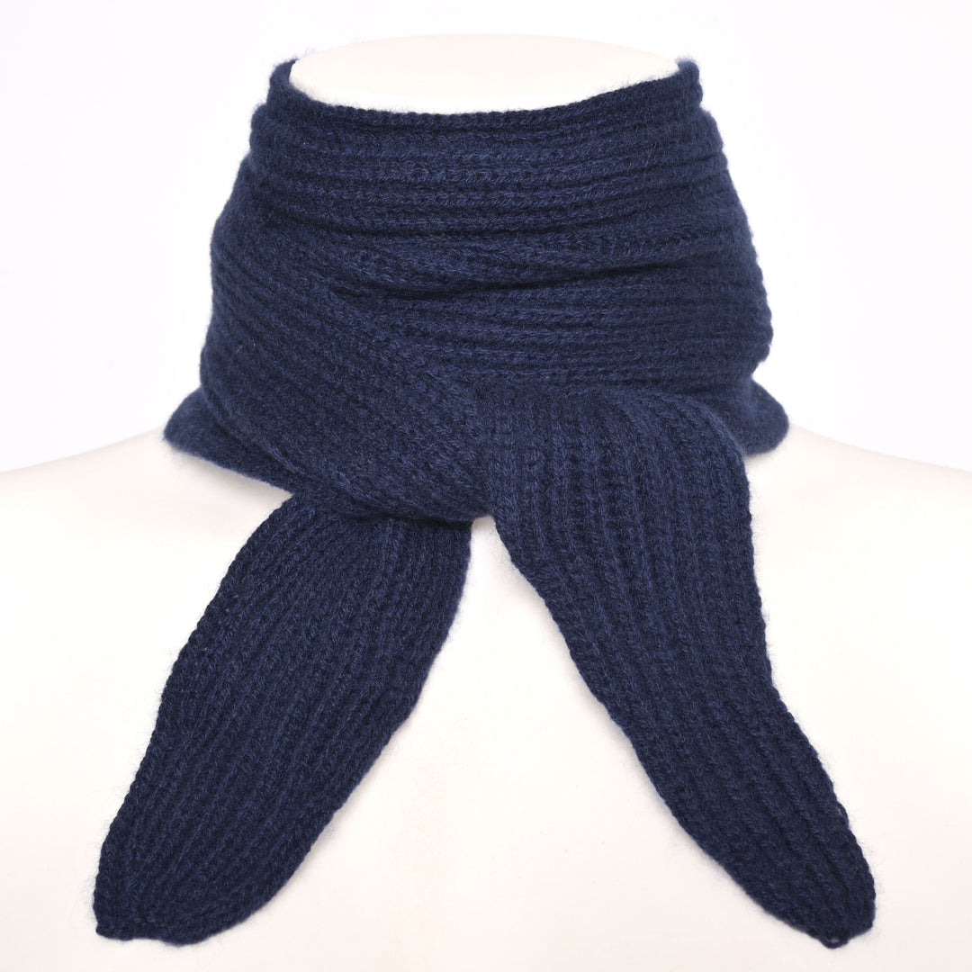Cashmere Schal Ella-cs mit Patent-Strickmuster in Nachtblau