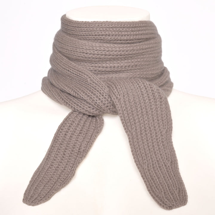 Cashmere Schal Ella-cs mit Patent-Strickmuster in Taupe