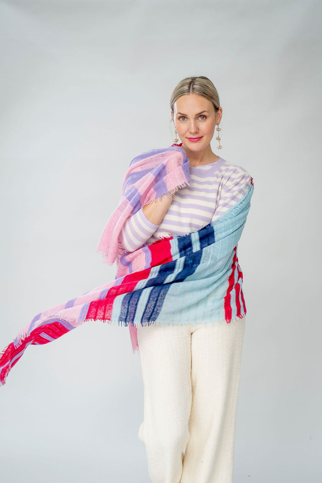 Cashmere Schal Unevi-cs in Strawberry Shake