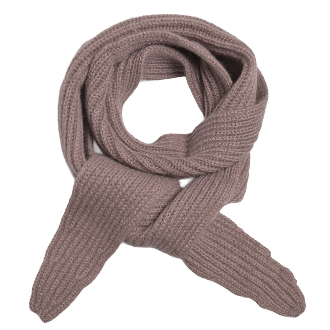 Schmaler aschmirschal mit Strickmuster in einem schönen Braunton aus 100% reinem cashmere