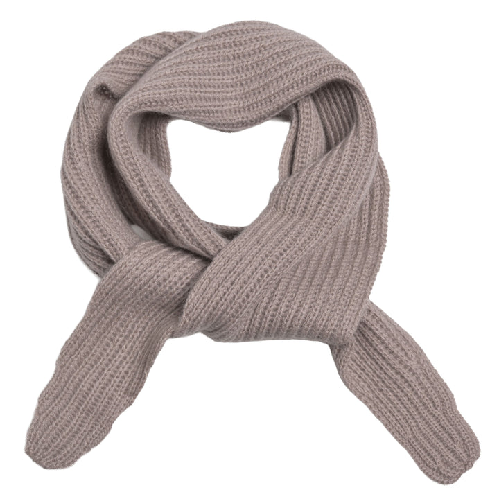 Kaschmirschal Sofie-Schal mit Tuk-Strickmuster in der Farbe Taupe