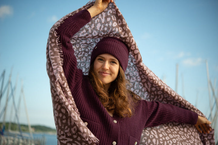 Cashmere Schal LeoLurex-cs in Pfingstrose