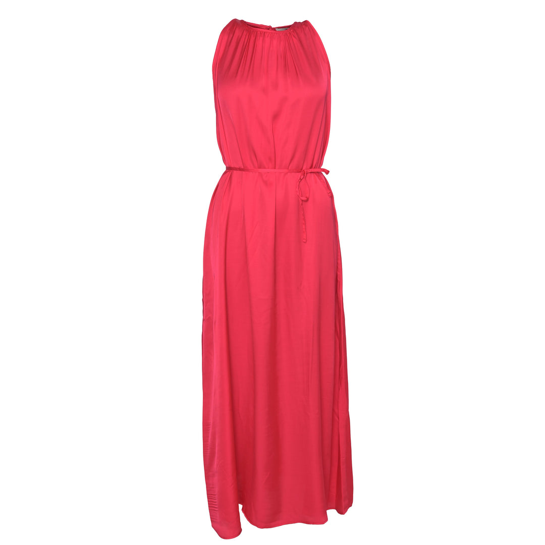 Knöchellanges Off‑Shoulder Sommerkleid Gloria aus 100 % Viskose in Farbe Rot (Arabiata), Vorderansicht